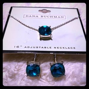 Dana Buchman Peacock Blue Necklace/Earring set